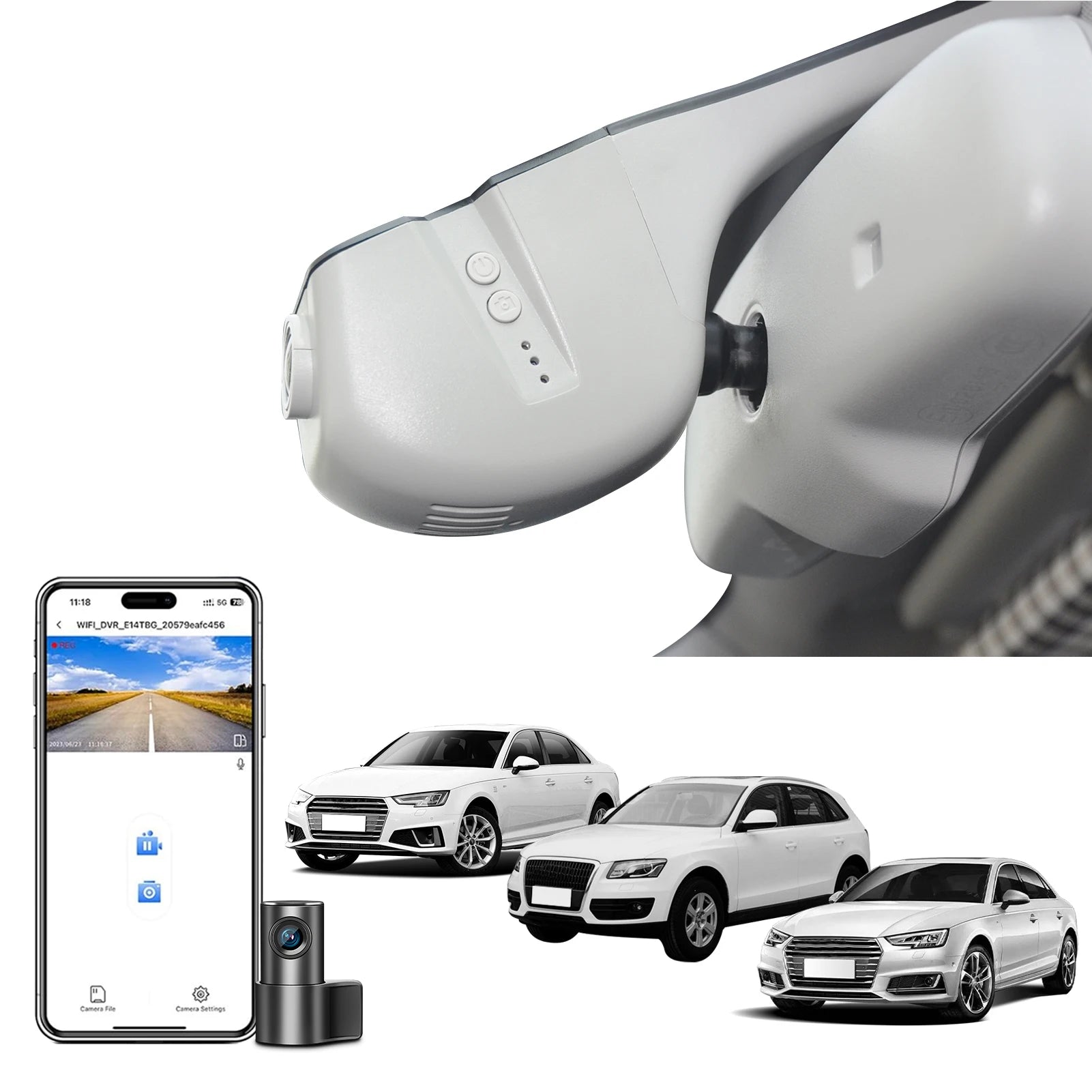 4K Dash Cam For Audi A3 A5 A6 A7 A8 Q2 Q3 Q5 Q7 Q8 S4 S6 S8 B8 C6 C7 RS R8 S5 S6 S7 S8 (Model B/C) WiFi APP GPS Dash Car Camera