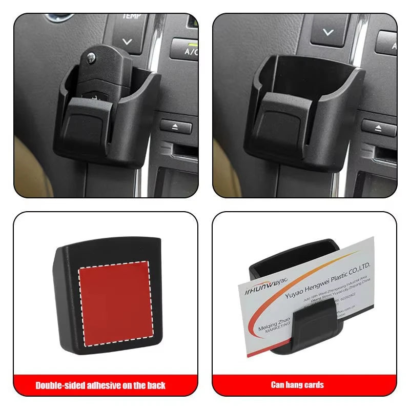 Car Key Holder Clip Car Interior Storage Box Dashboard Organizer Adhesive Mount Upgrade Style For Card Key Rack Universal Fit