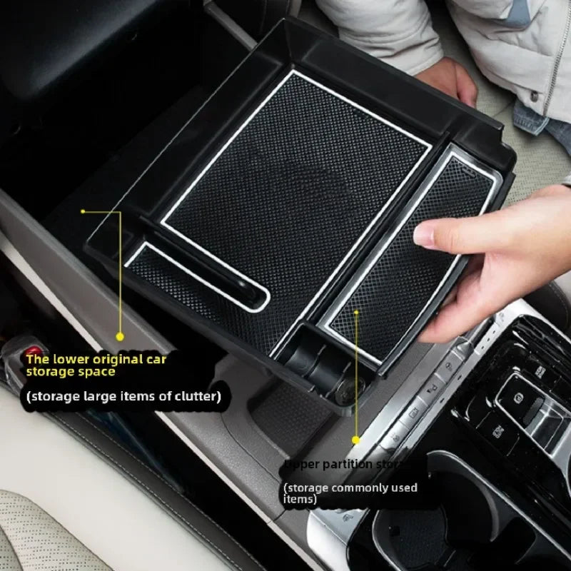 For Kia Carnival Sedona KA4 2021 2022 2023 2024 2025 1pc Car Interior Armrest Case Storage Box Sundries Tidying Tray Accessories