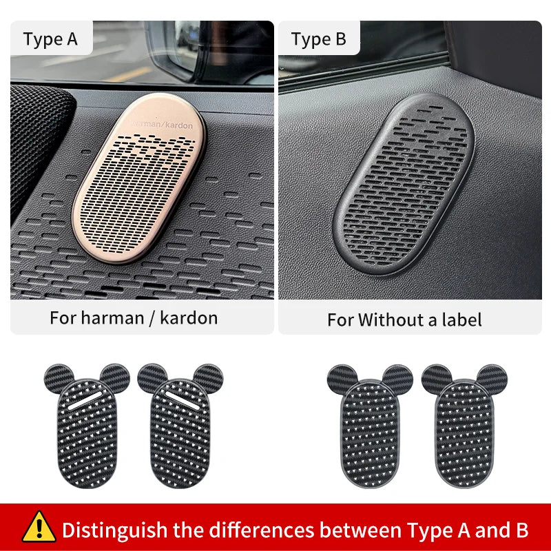 Car Door Audio Decoration Shell For Mini Cooper E/SE J01 EV Aceman J05 2024 2025 ABS Door Speaker Cover Car Interior Accessories