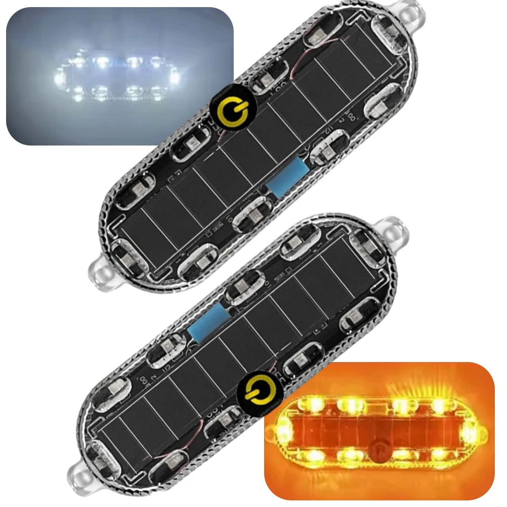 Car Rear LED Solar Strobe Warning Light  Emergency Light  Flashing Light  Waterproof for Cars Motorcycles Bikes Lorries