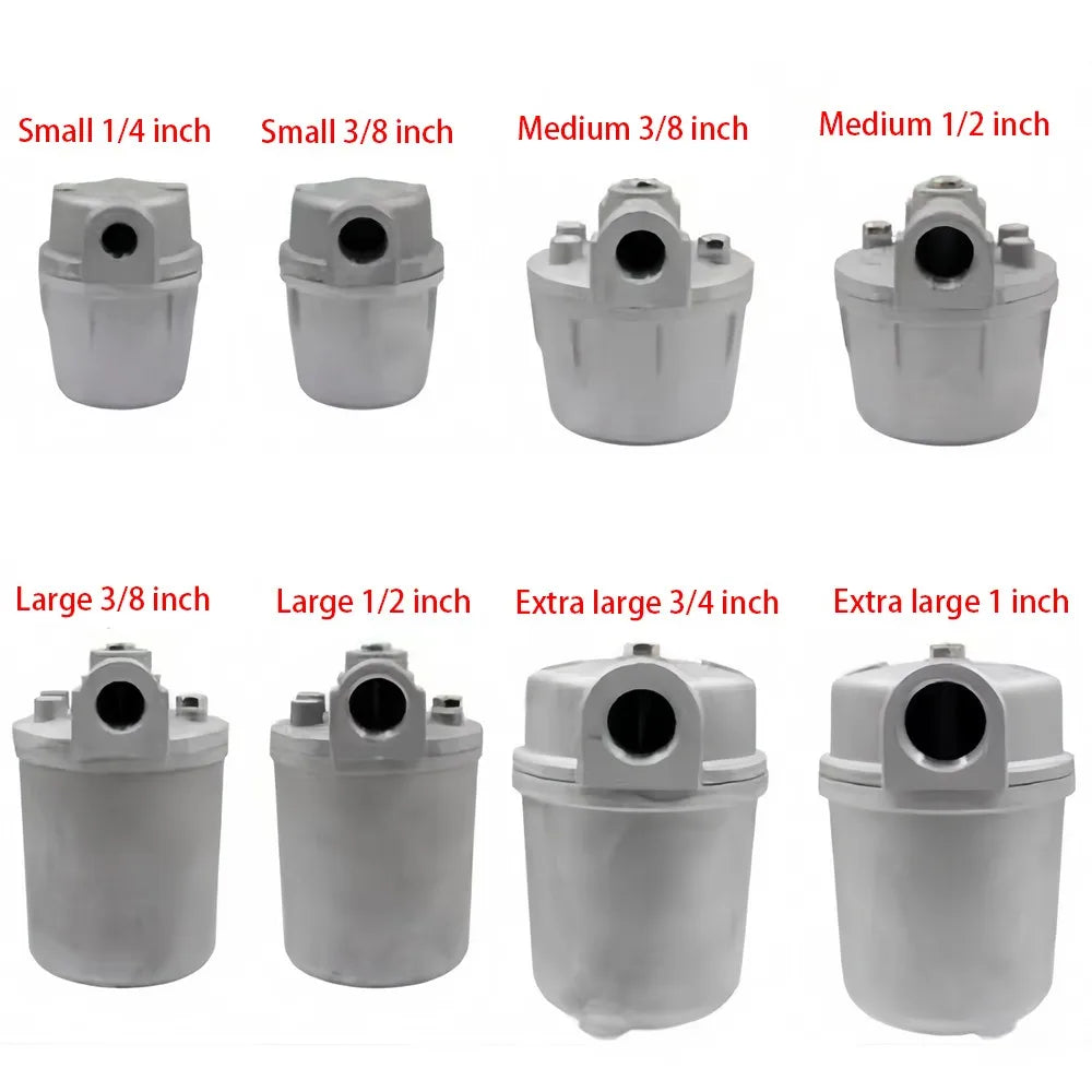 Oil Filter for Oil Burners Aluminium, Clear P.C. Cup 1/4‘ 3/8’1/2’ 3/4’1’Small Diesel Filter for 25L/H Boilers