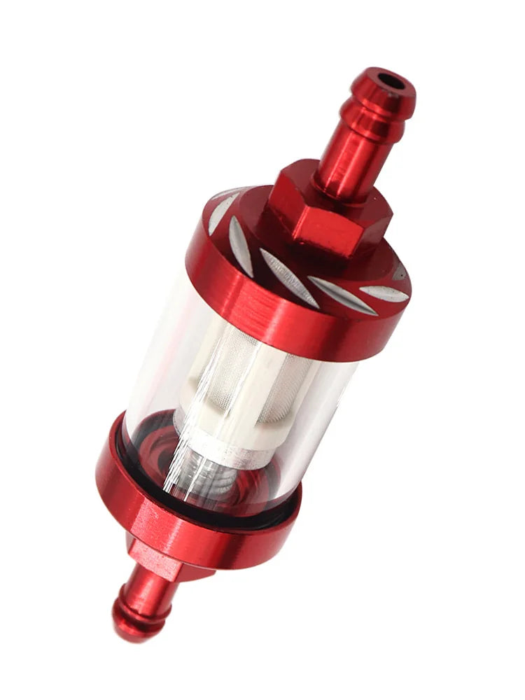 8mm CNC Aluminum Alloy Glass Gas Fuel Gasoline Oil Filter Moto for Dirt Pit Bike 125/140/150/160cc CRF70 90 110 TTR100 110 KLX65