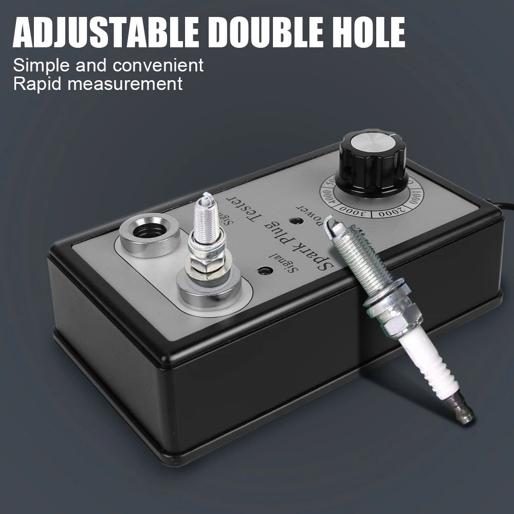 Spark Plug Tester Car Spark Tester Automotive Coil Detector Ignition System Tester Dual Hole Tester Wire Diagnostic Test Tool