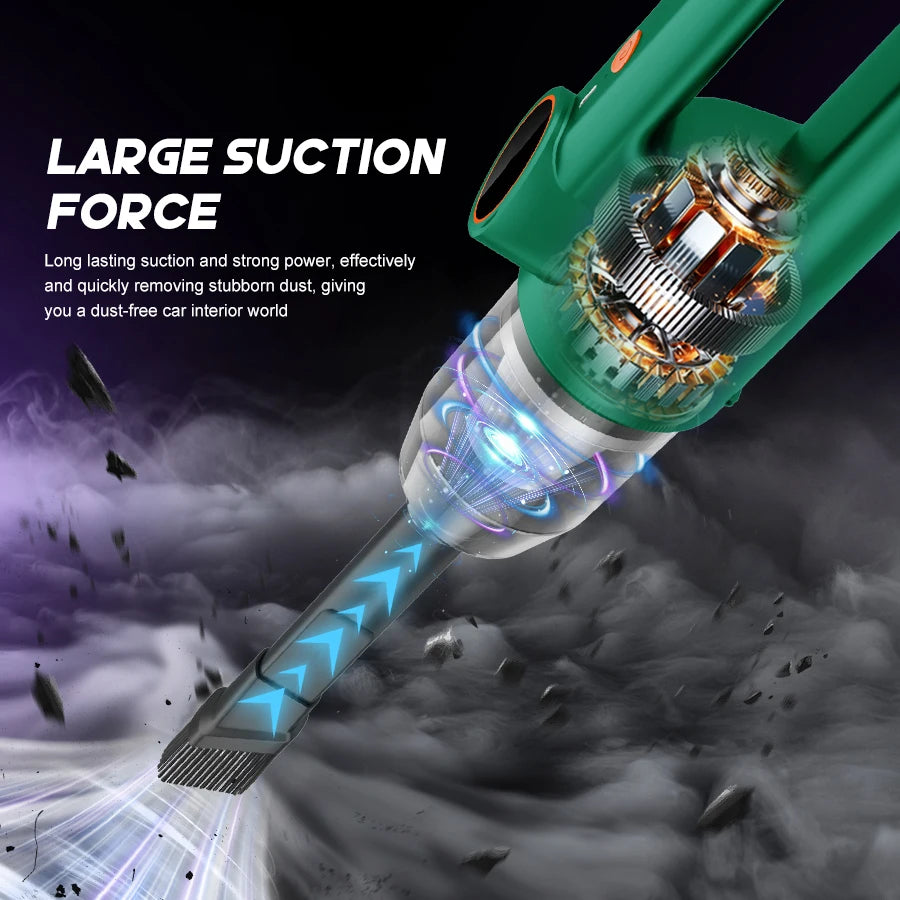 11000PA Car Vacuum Cleaner Strong Suction Portable Cordless Handheld Vacuum Cleaner with Multi-Nozzles for Car Home Office Pet