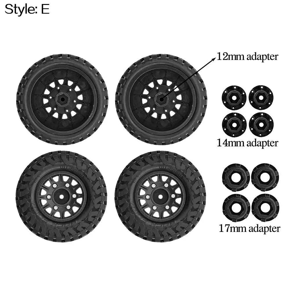 4Pcs 112mm 1/8 1/10 Short Course Truck Tire Tyre with 12mm 14mm 17mm Wheel Hex for Traxxas Slash ARRMA SENTON HSP HPI RC Car