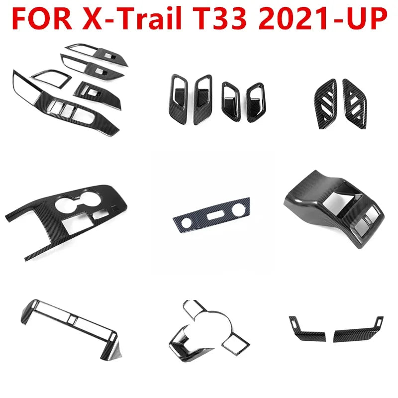 Car Accessories For Nissan Rogue X Trail T33 2021 2022 center console interior door handle air outlet window lift panel