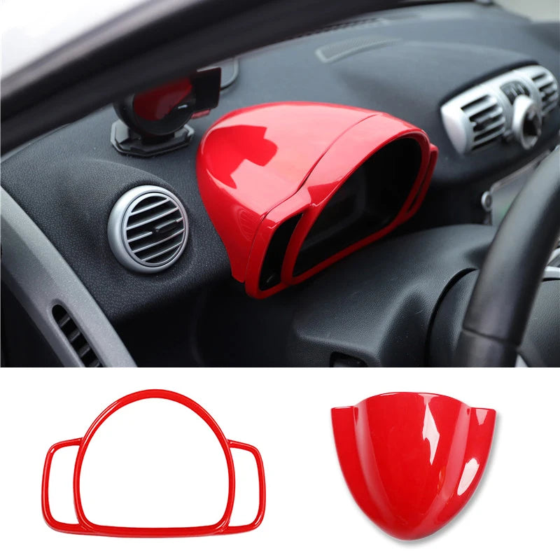 Car ABS Plastic Decorative Cover Red Modification Products For Mercedes Smart 451 Fortwo Interior Sticker Styling Accessories