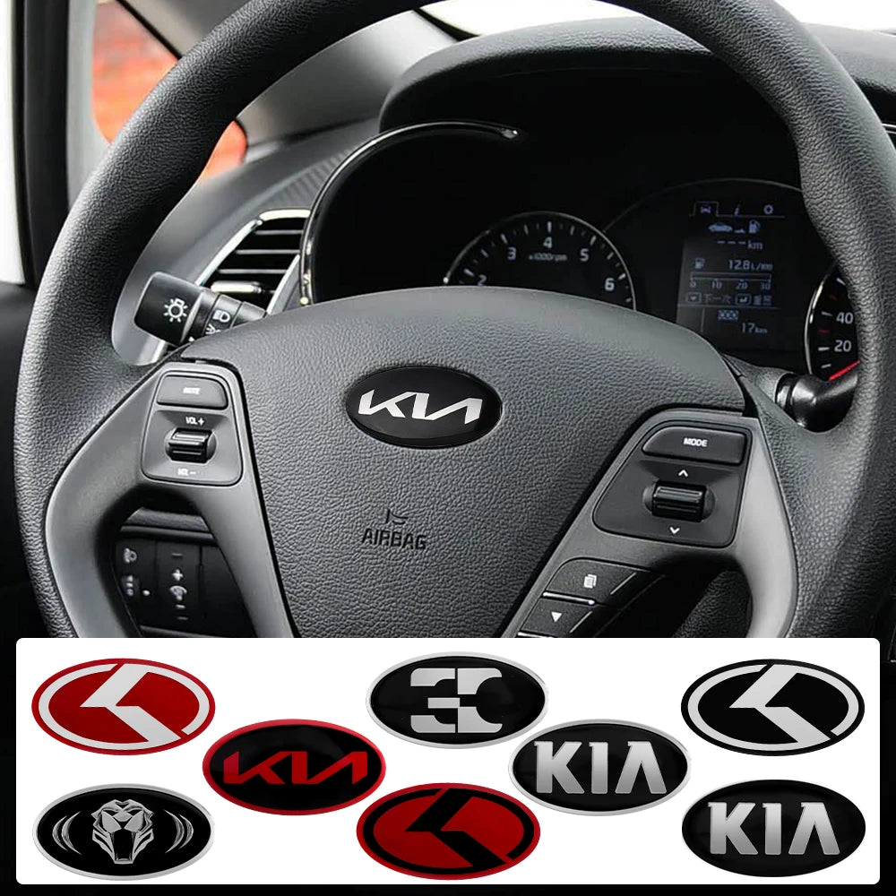 Car Interior Stickers Decoration Accessories For Kia KN Rio Ceed Sportage Cerato Soul K4 K5 K6 Car Steering Wheel Center Sticker