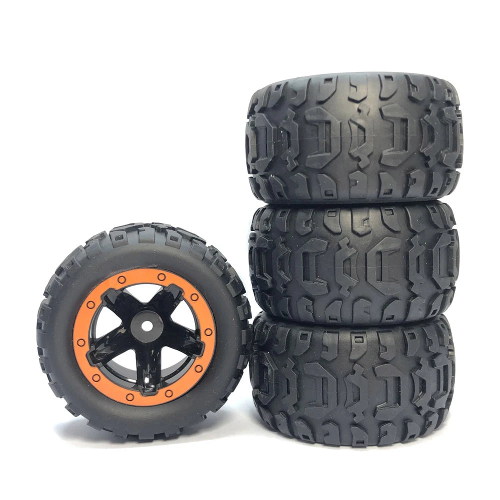 4Pcs Anti Slip Rubber Wheel Tyre Wear-resistant Off-road Vehicle Tires Soft for Smax 1625 1635 Wltoys 144001 124018 HBX 16889
