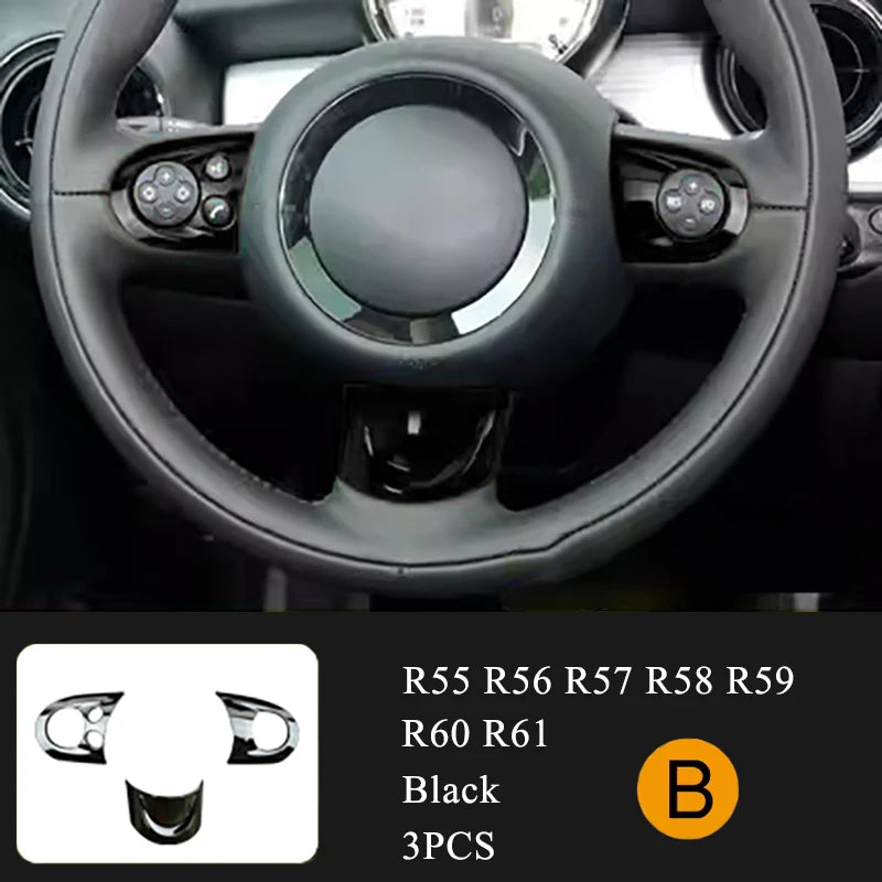 Car Decorative Cover Protective Shell Black Interior Modification ABS Plastic Sticker  For MINI Cooper R55 R56 R57 R58 R59 R60 1