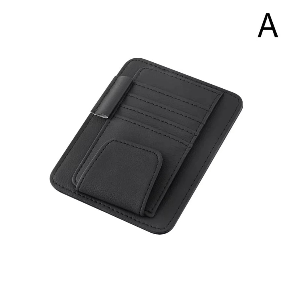 Car Sun Visor Organizer Multi-Pocket Business Card Storage Management Sunglasses Holder Visor Accessories Auto Interior