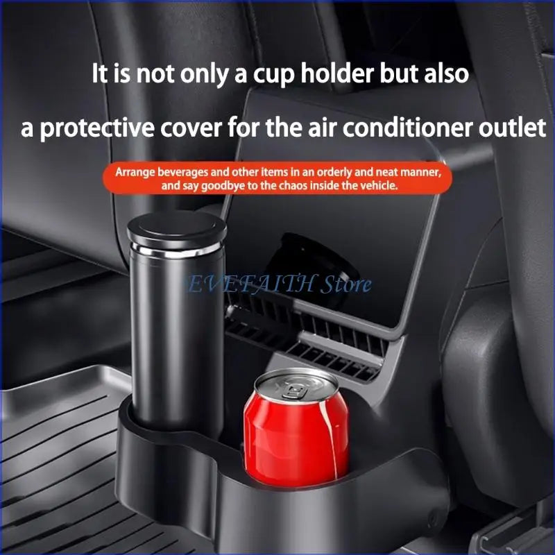 124B Car Accessory Cup Holder for Rear Feature Rotating Design and Vent Cover