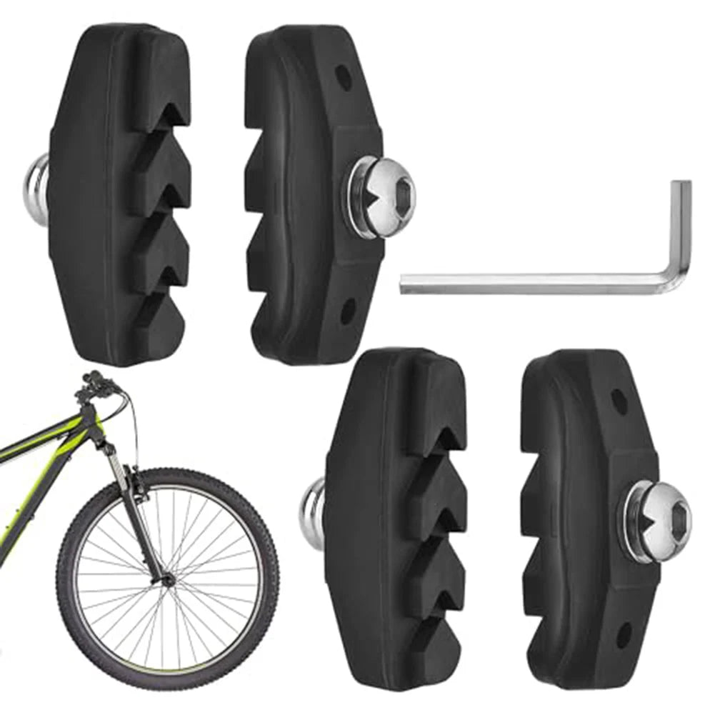 2pair Bicycle For  V-Brake Pads Powerful Wet/Dry Stop 50mm Rubber  Road & MTB L/R  Road Bicycle Silent  Brake Pads Cycling Parts