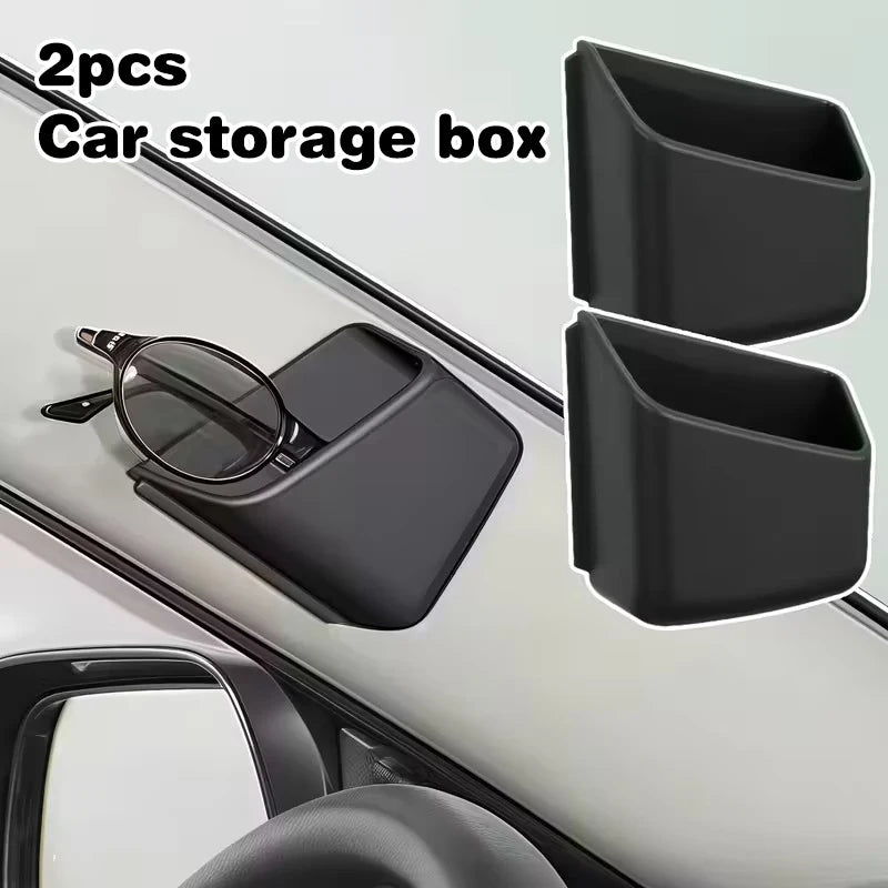 【F】Stylish Car Organizer For Glasses And Phone, Durable Materials, Minimalist Design, Suitable For All Seasons, Car Storage Box