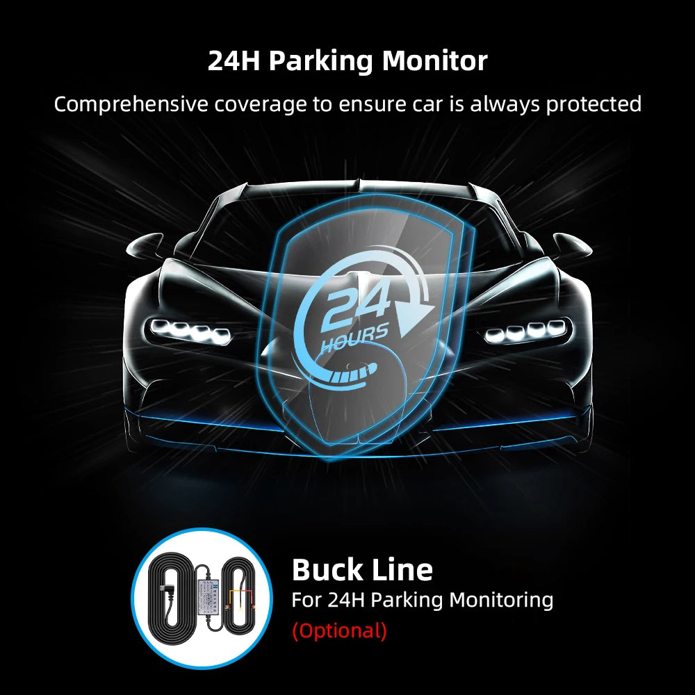 Hidden Dash Cam 2K Car Video Recorder HD Night Vision APP Control Support GPS Parking Monitoring Driving Recorder