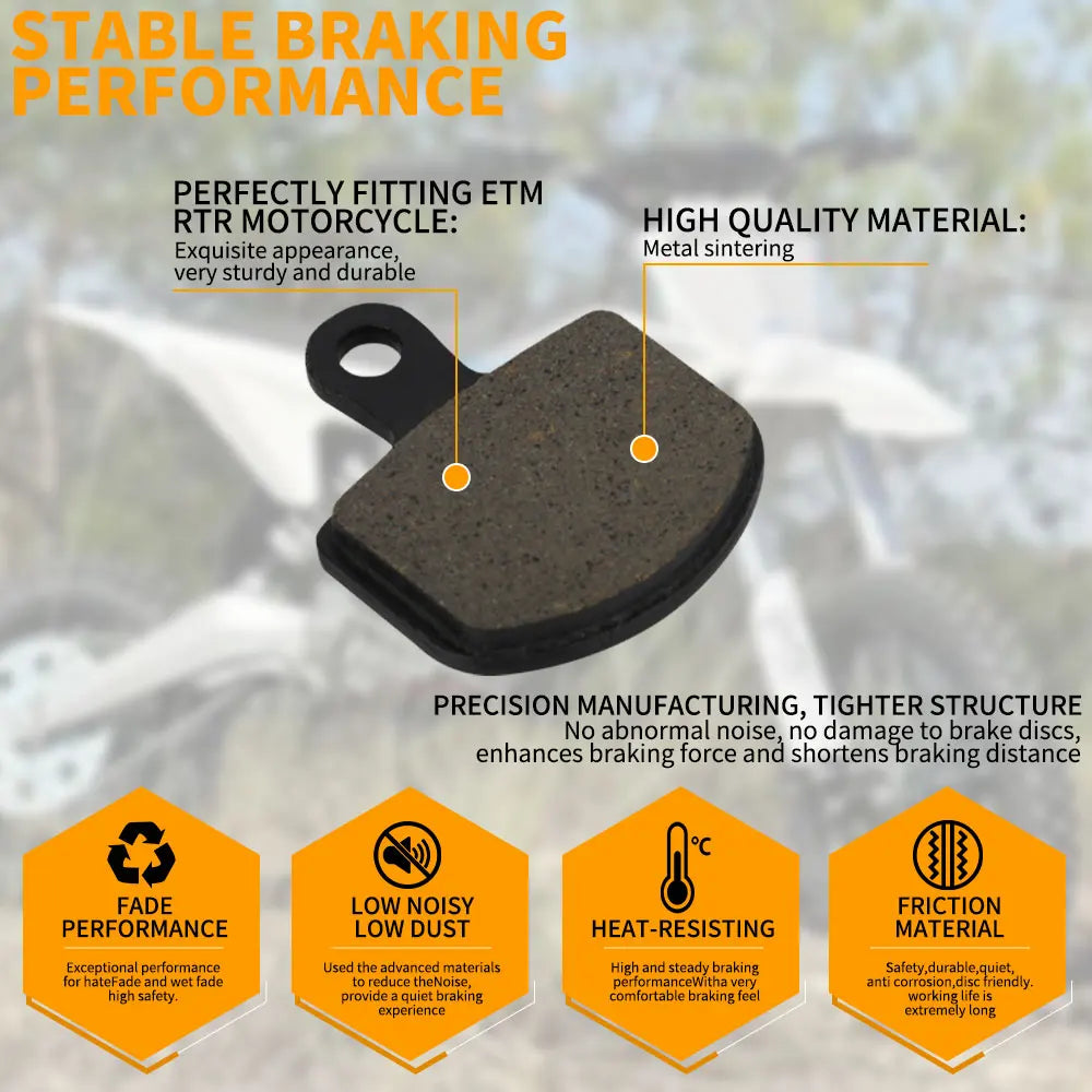 Motorcycles Accessories Brake Pads Brakes 1 Pair Front Rear Disc Brake Pads For ETM RTR Dirt Pit Motorbike Metal Sintered