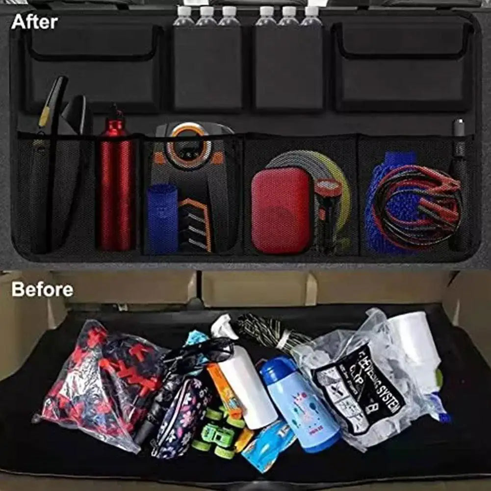 Car Trunk Car Organisers Backseat Hanging Car Organisers With 8 Large Storage Bag Trunk Organizer For SUV Truck Space Savin K0Z0
