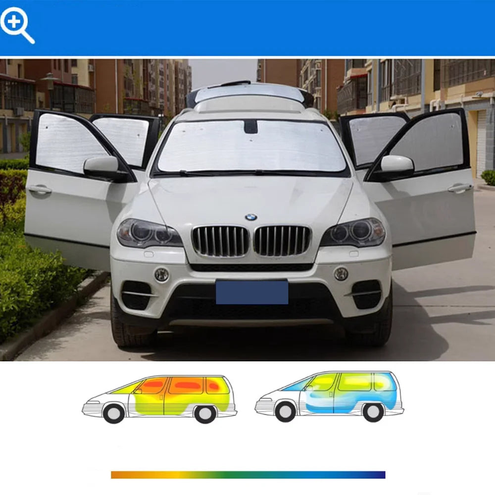 Full Car Sunshade Mat for Ford Transit Tourneo Custom 2012~2023 2013 Side Window Parasol Visor Cover Part Curtain Pad Accessorie