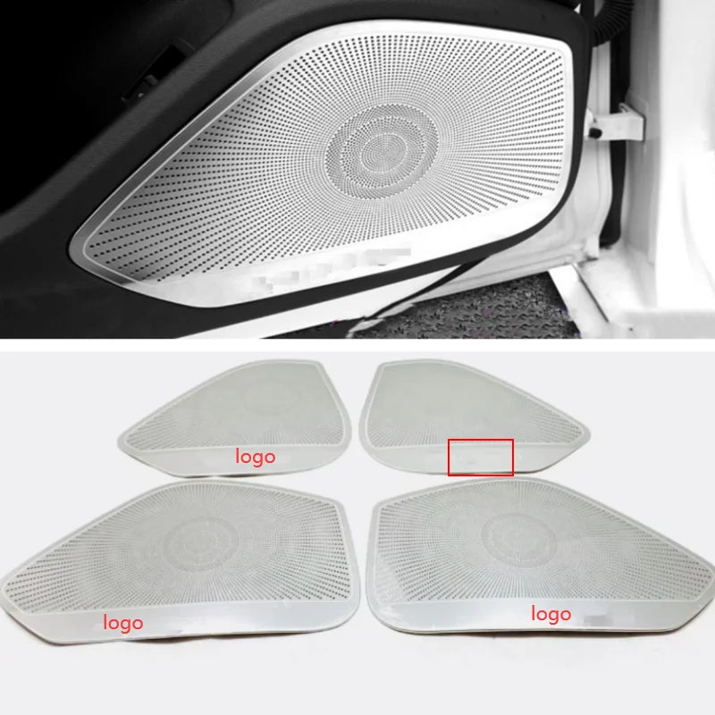 For Audi A4/A5/S4 2017-2022 Interior Accessories Stainless Steel Door Speaker Audio Loudspeaker Cover Trim Car Styling