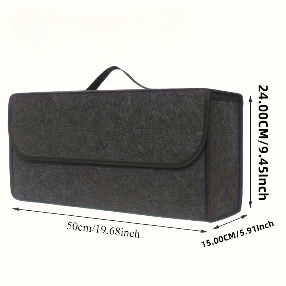 1-pack Car Trunk Organizer: Foldable, Multi-compartment With Ergonomic Handle, For Suvs/sedans/trucks, Durable Fabric