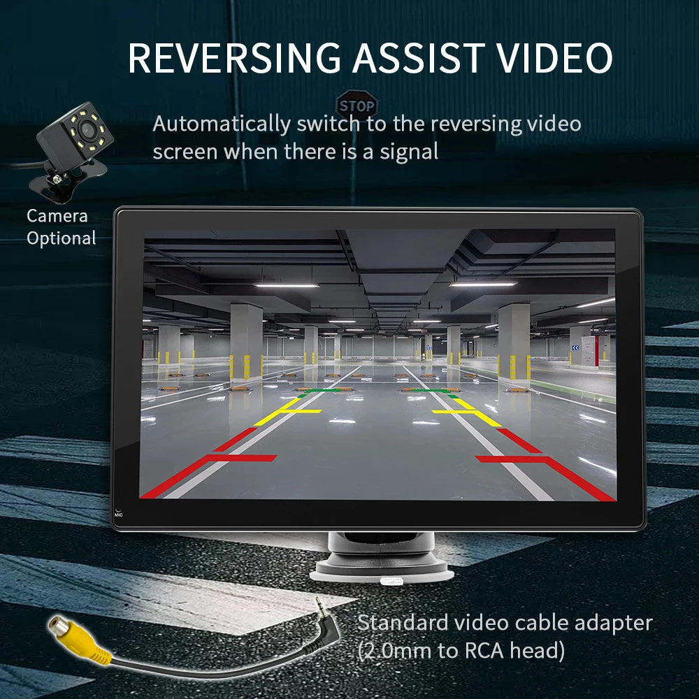 9 Inch Wireless CarPlay Android Auto Monitor Automotive Multimedia Player With DVR Video Recorder Rear View Camera Monitor