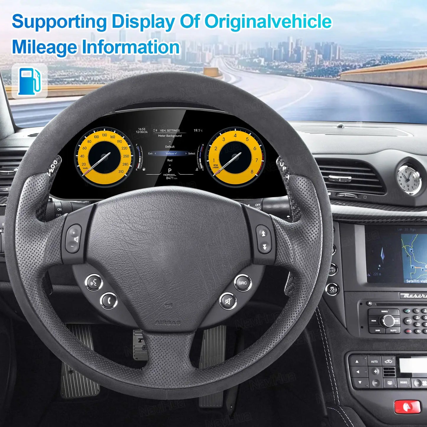 12.3 Inch Car Digital Cluster for Maserati GranTurismo GT 2007 2015 Auto LCD Dashboard Speedometer Virtual Cockpit New Upgrade