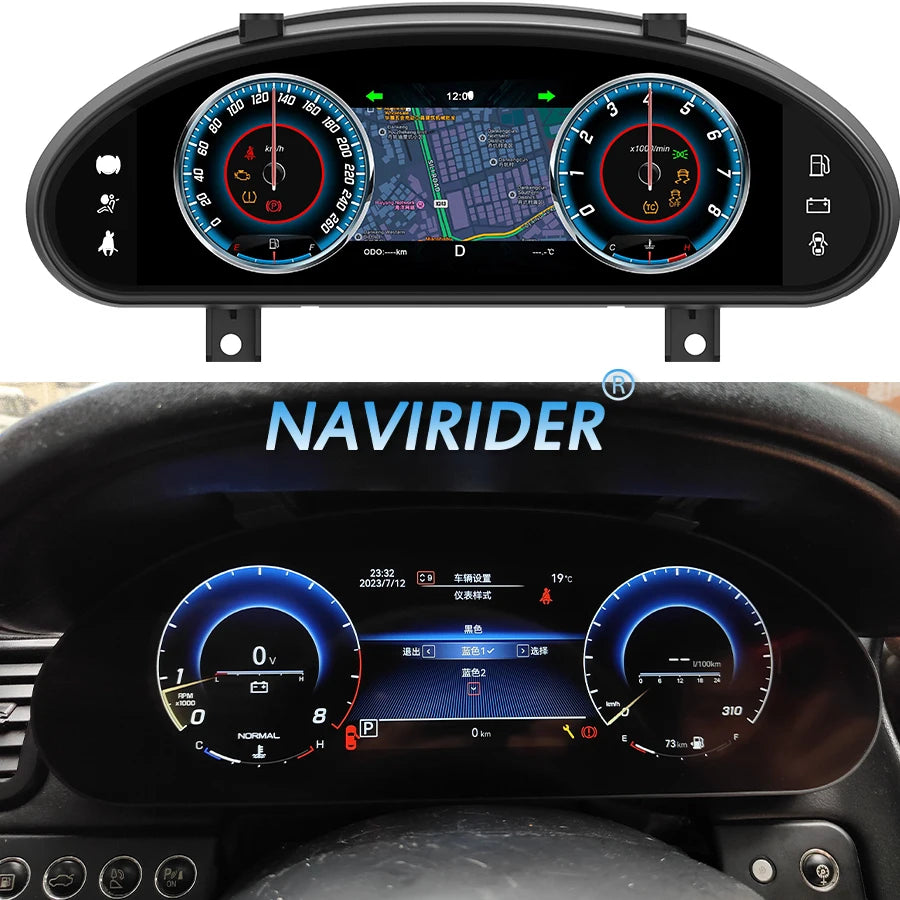 For Maserati Gran Turismo GT 2004-2015 LCD Instrument Panel Car Cluster Carplay Digital Dashboard Speedometer Virtual Cockpit