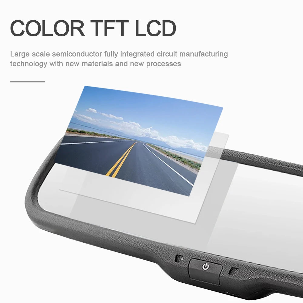 Carsanbo Car 4.3-inch AHD Rearview Mirror TFT LCD Display with Special Car Bracket HD Reversing Rearview Mirror Parking Screen