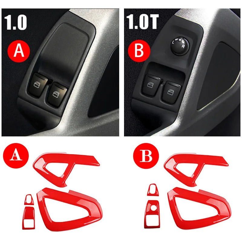 Car ABS Plastic Decorative Cover Red Modification Products For Mercedes Smart 451 Fortwo Interior Sticker Styling Accessories
