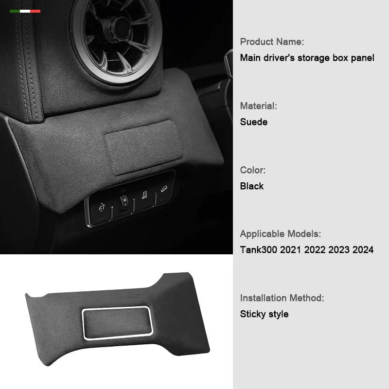 For Great Wall TANK 300 2021-2024 Interior Suede Accessories, Car Center Console AC Gear Shift Panel Air Outlet Trim Frame Cover