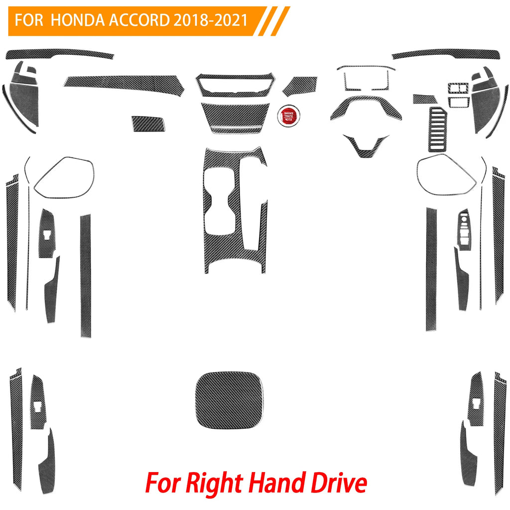 Interior Accessories Steering Wheel Central Armrest Panel Cup Holder For Honda Accord 10th Gen 2008—2021 Carbon Fiber Sticker