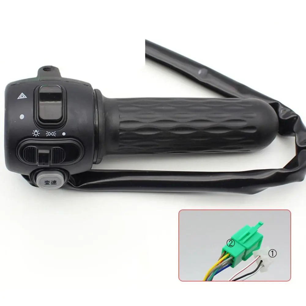 Black Electric Vehicle Parts Drum Disc Handle Combination Switch Rotary Handle Handle Seat Integrated Switch Button
