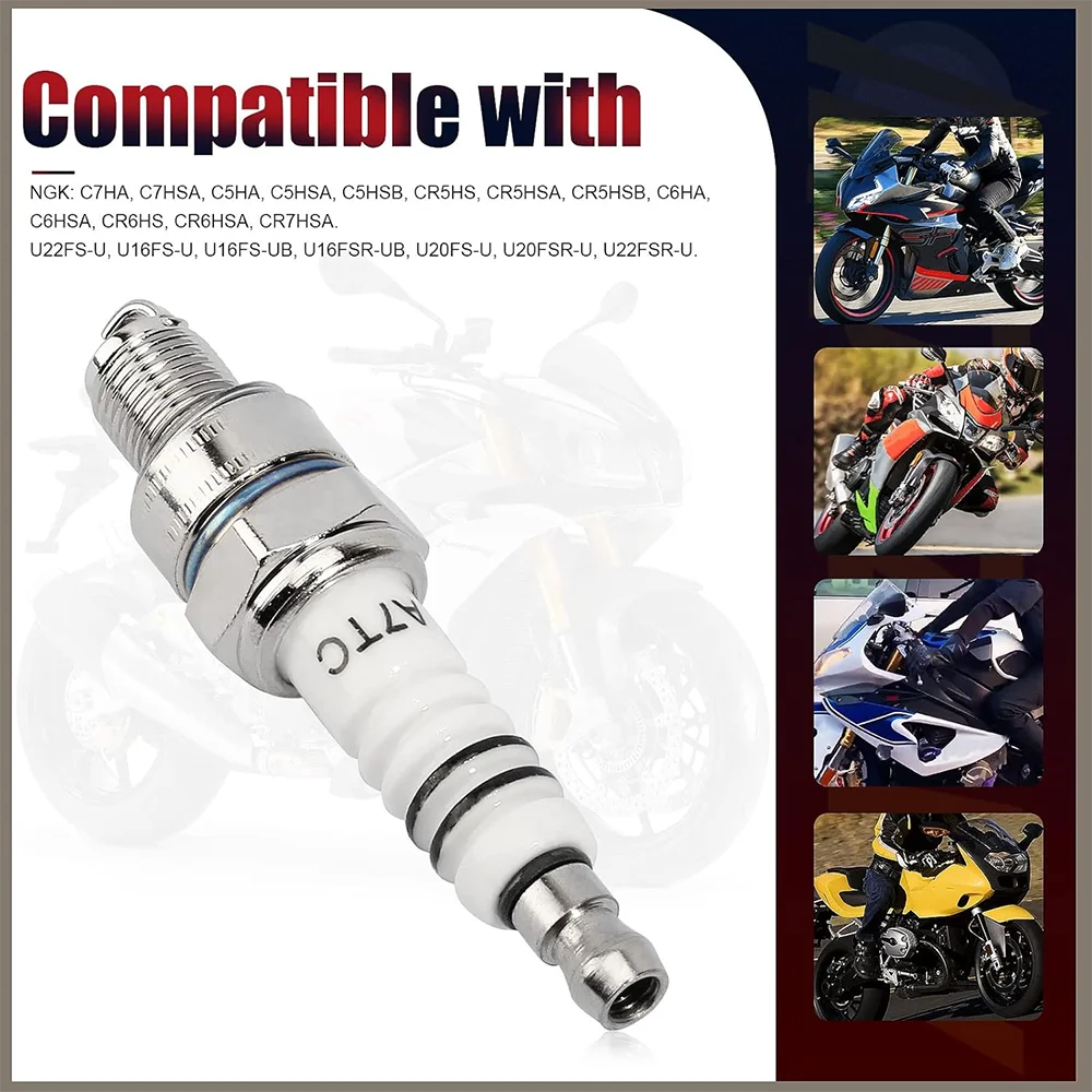 Bujía A7TC para GY6 50cc-150cc ATV Scooter Pit Dirt Pocket Bike Ciclomotor Go Kart Quad Buggy TaoTao Buyang Roketa Sunl Baja
