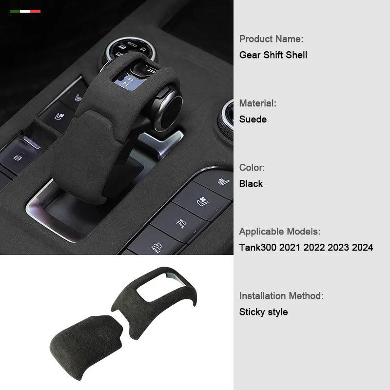 For Great Wall TANK 300 2021-2024 Interior Suede Accessories, Car Center Console AC Gear Shift Panel Air Outlet Trim Frame Cover