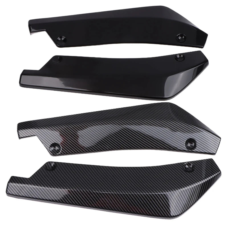 Vehicle Accessory: Carbon Fiber Winglets, Side Skirt Extension, Front/Rear Bumper Strip Lip Spoiler, Scratch Guard