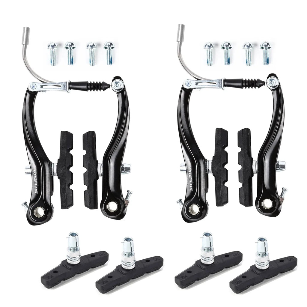 BUCKLOS Bicycle V Brakes Set Aluminum Alloy Bike Brake Lever Line Pulling V Brake Caliper Universal Cable Road Bike Brake Kit