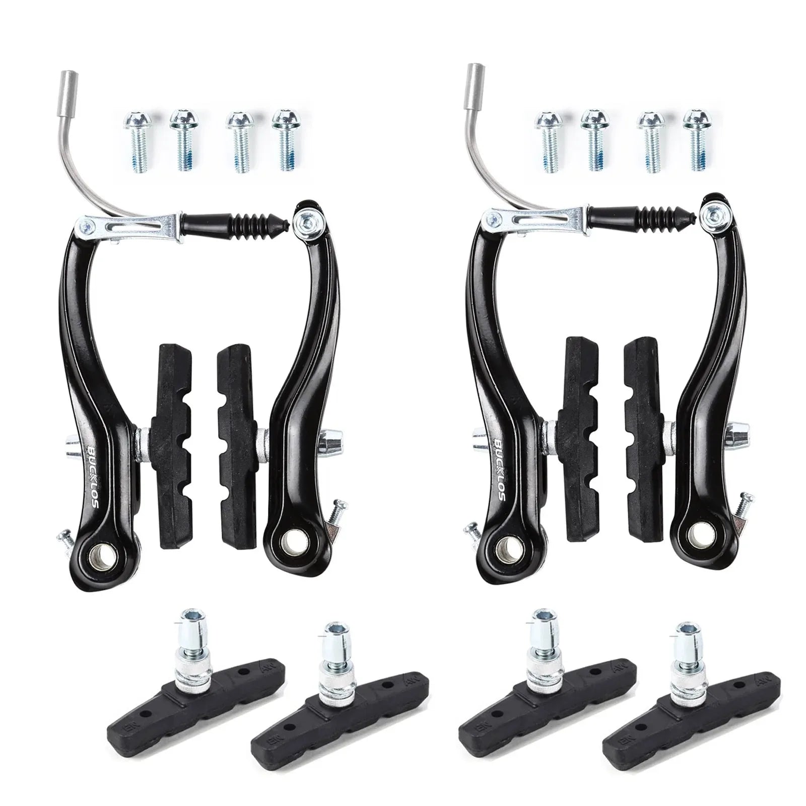 BUCKLOS Bicycle V Brakes Set Aluminum Alloy Bike Brake Lever Line Pulling V Brake Caliper Universal Cable Road Bike Brake Kit