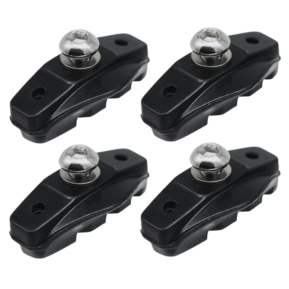 C Brake Pads V Shaped Grooved Rubber Wear Resistant Noise Reduction Design Universal Fit For Road Mountain Bikes Compatible