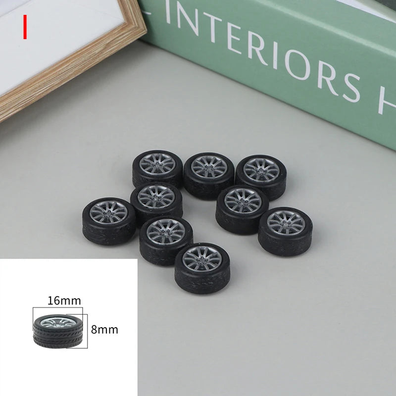 10PCS PC Toy Wheel Rubber Rim Tyres DIY Mini Technology 4WD Colorful Tires Hole Dia 2mm 2.5mm 3mm For RC Model Cars Parts