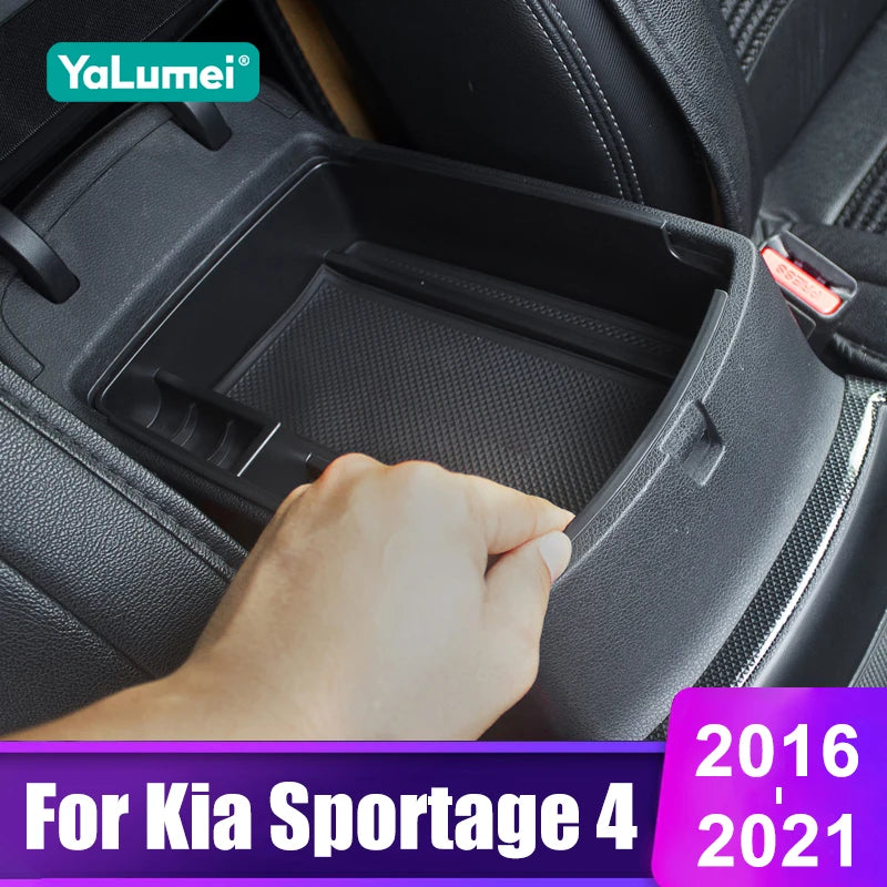 For Kia Sportage 4 QL 2016 2017 2018 2019 2020 2021 Car Central Armrest Box Storage Organizer Tray Accessories ﻿
