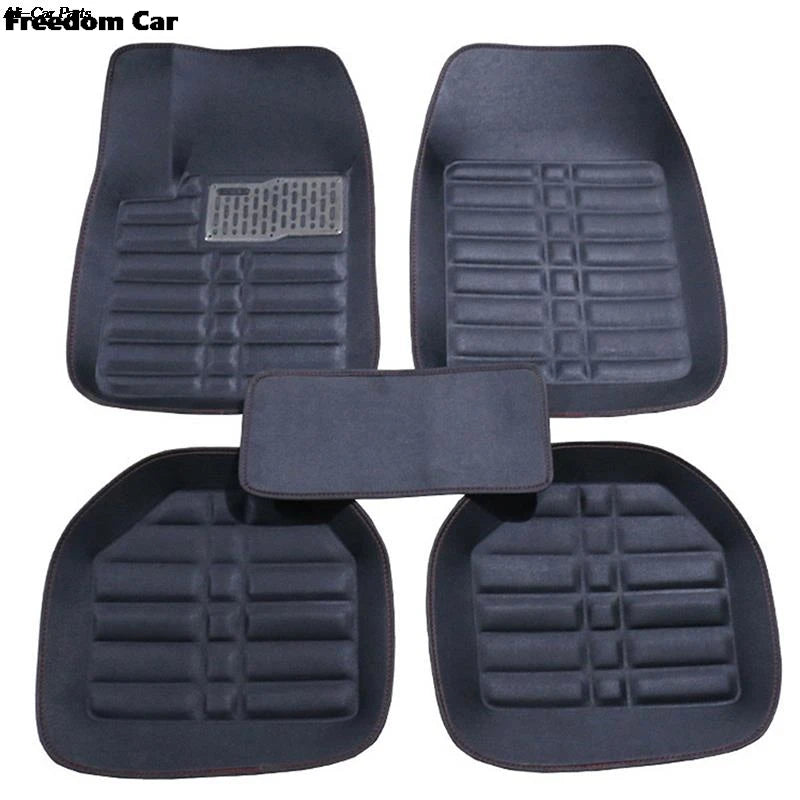 5pcs Auto Floor Mats Foot Rugs Carpets Car Styling For Duster Premium Full Set Carpet Floor Mat Leather Car Accessories