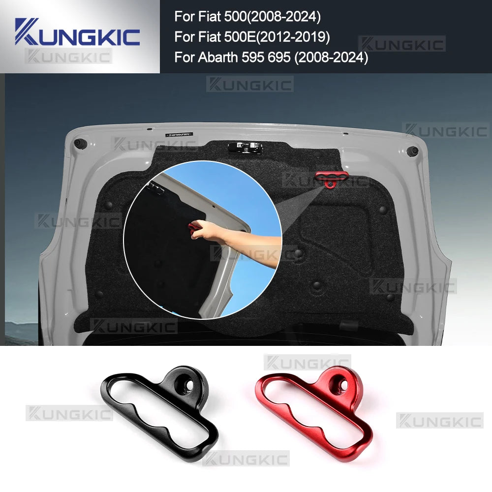 For Abarth 595 695/Fiat 500 2008-2024 For Fiat 500E 2012-2019 Car Rear Trunk Door Cover Handle Aluminum Alloy Accessories