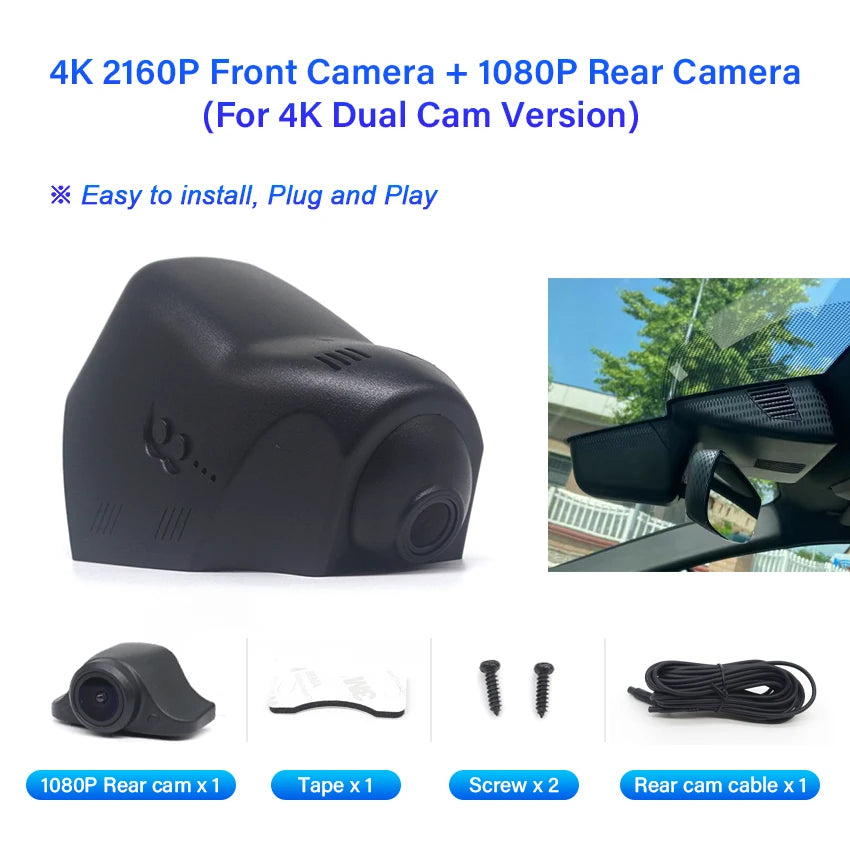 Dashcam For Land Rover Range Rover velar 2018-2021 For Jaguar E-Pace 2018-2021 Dash Cam 4K UHD Car DVR Video Recorder