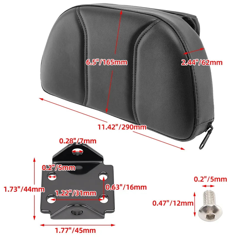Motorcycle Accessories For Harley Chopper Touring For Honda For Suzuki Driver Backrest Mount Kit With Storage Pouch