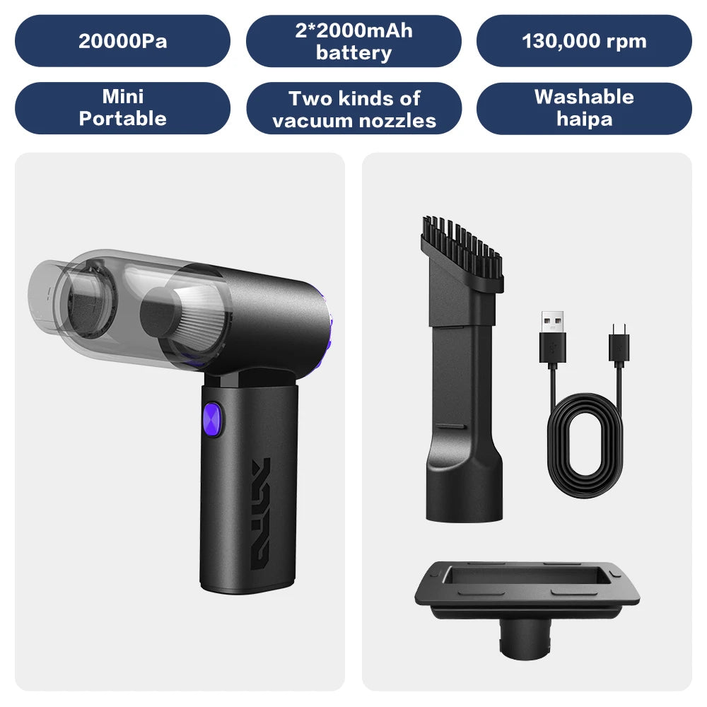 Car Vacuum Cleaner Wireless Air Dust Blower Gun for Car Portable Cleaning Appliance Cordless Vehicle Cleaner 20000PA Home Office