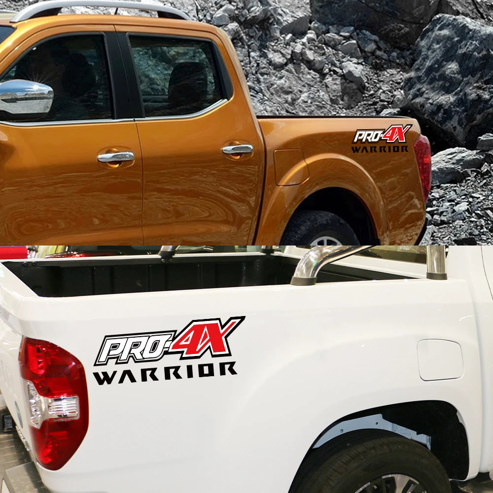 Pickup Rear Bed Side Decals Truck Graphic Pro 4X Car Vinyl Decor Sticker Cover Auto Accessories For Nissan Navara Warrior SL ST