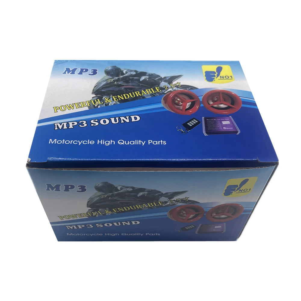 Motorcycle Car Audio Speakers Remote Sound System FM Radio USB SD Speaker Alarm Systems Anti-theft Motorbike MP3 Audio