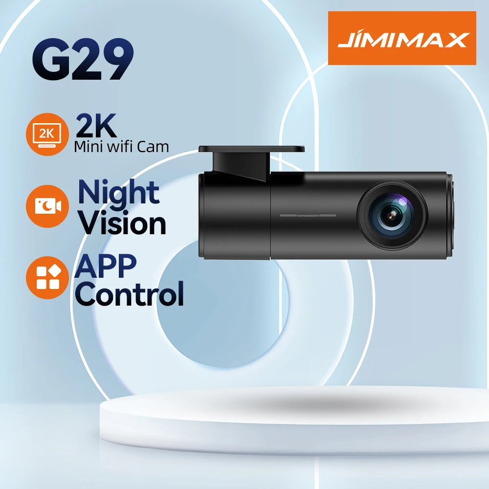 JIMIMAX G29 Mini Dash Cam 2K 5.8Ghz Wi-Fi Support Front Cam Car DVR IR Night Vision Parking Mode dashcam App Control