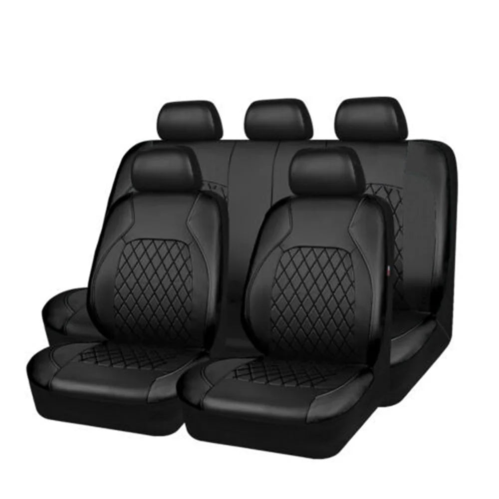 9pcs/Set Car Seat Cover PU Leather Full Set Full Surrounded Seat Protector Cover Universal Waterproof Seat Cover Auto Interior